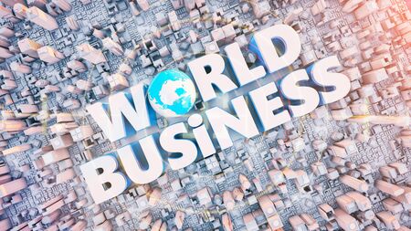 Text the word Business lot at the center. 3d render and illustration.の写真素材