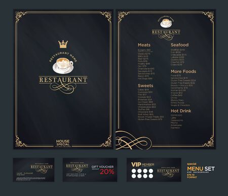 Creative menu design. Layout design, Design set for menu restaurant.のイラスト素材