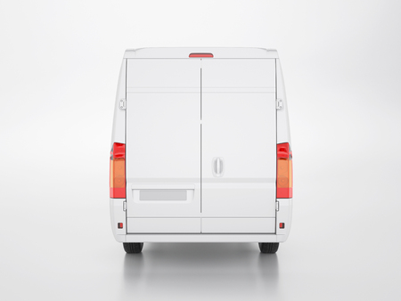 Small truck on a white background. Clipping path. 3d render and illustration.の写真素材