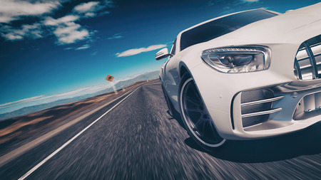 sport car scene. 3d rendering and illustration.