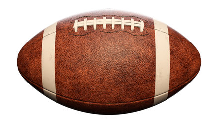 Rugby ball, isolated on white background 3d render and illustration.の写真素材