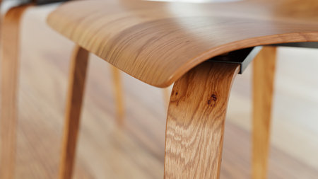 brown wooden chair Set on a wooden floor. 3d, rendering, illustration,