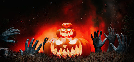 halloween pumpkin background. 3d, rendering, illustration,