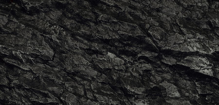Abstract 3D rendering of a black rock texture, ideal for backgrounds, design elements, or industrial illustration themes. 3D, rendering, illustration.の写真素材