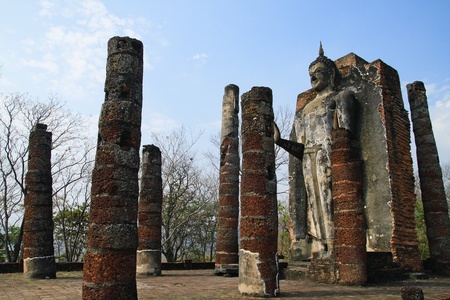 Buddha Wat ta pan hin in Sukhothai historical parkの写真素材