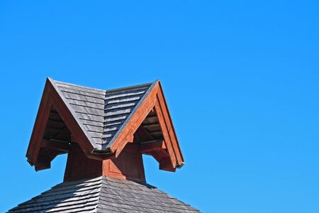 roof under the blue skyの写真素材