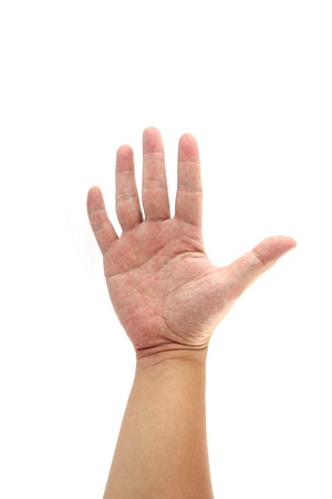 Human hand  isolated on white backgroundの写真素材