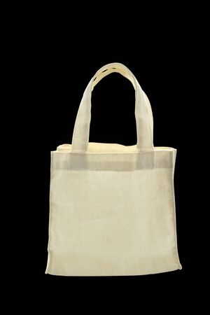 Cotton bag on black isolated backgroundの写真素材