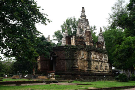 Pagoda in chet yot temple, Chiang Mai Thailandの写真素材
