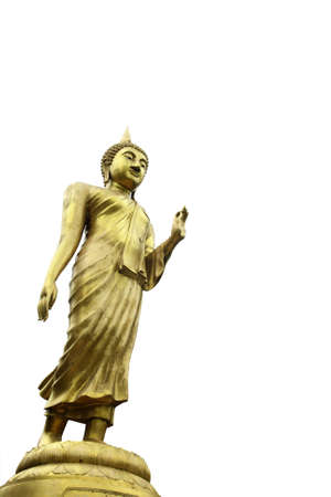 Standing Buddha isolated on white background. の写真素材
