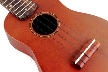 Vintage closeup ukulele  on white isolated.の写真素材