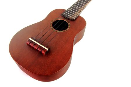 Vintage closeup ukulele  on white isolated.の写真素材