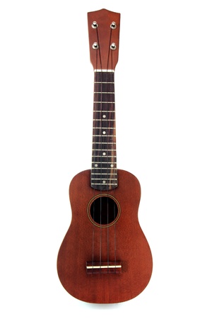 Vintage ukulele  on white isolated. の写真素材