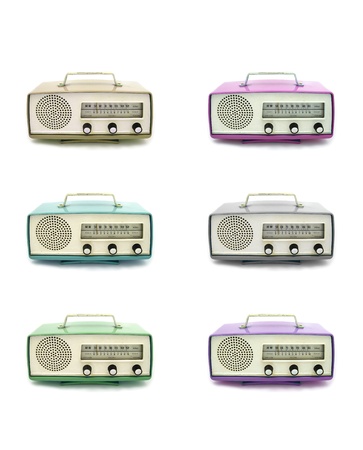 Grungy retro radio multicolor on  isolated white backgroundの写真素材