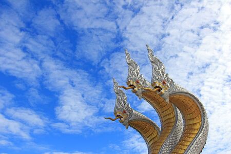 3 head great Naga under the blue skyの写真素材