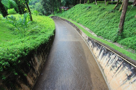 Fresh water cascade streaming down の写真素材