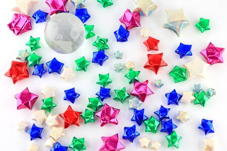 Globe and star backgroundの写真素材
