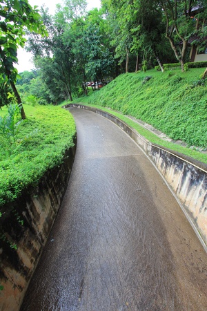 Water cascade streaming downの写真素材