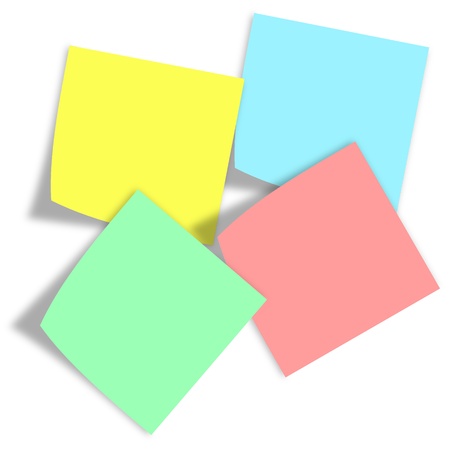 Post it note 4 color overlapの写真素材