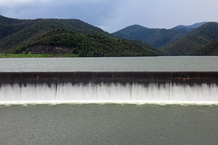 Water release at dam wallの写真素材