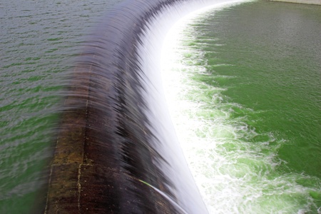Water release at dam wallの写真素材