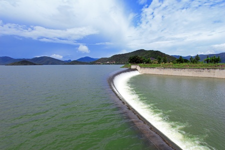 Water release at dam wallの写真素材
