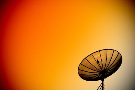 Satellite dish silhouetteの写真素材