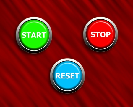 start stop and reset buttons on black & red texture 