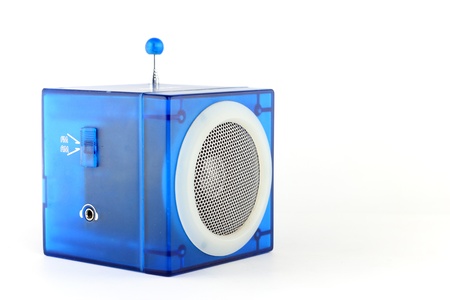 Blue radio cube boxの写真素材