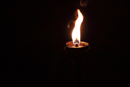 Burning oil lampの写真素材