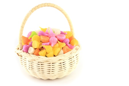 Colorful sweetness Thai style dessert in basketの写真素材