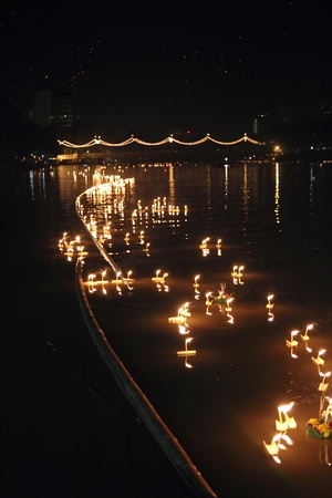 Loy Kratong Festival in Chiangmai Thailandのeditorial素材