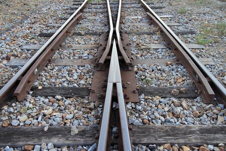 Close-up of the railway tracksの写真素材