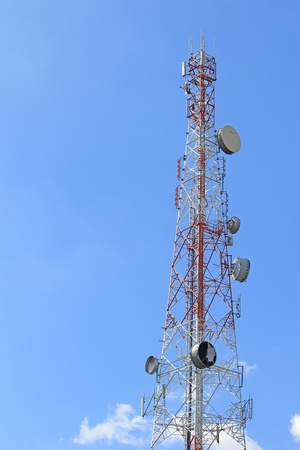 Tower of communications with their telecommunications antennasの写真素材