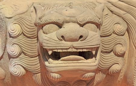 Chinese lion statueの写真素材