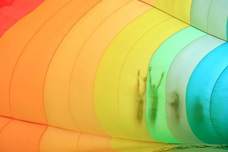 View inside a hot air balloonの写真素材