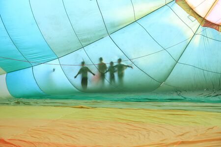 View inside a hot air balloonの写真素材