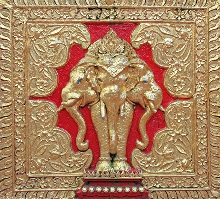 Golden elephant carved の写真素材
