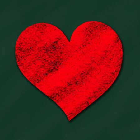 heart sign on blackboardの写真素材