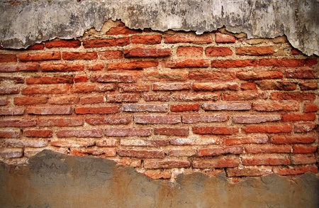 old brick wall with crackedの写真素材