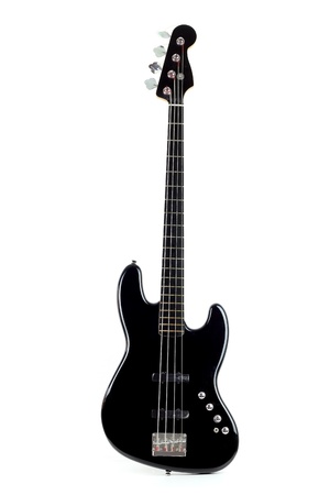 Electric Bass Guitar isolated on white backgroundの写真素材