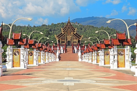 Ho kham luang in the international horticultural exposition 2012  the northern thai style building in royal flora expo Chiang mai Thailandのeditorial素材