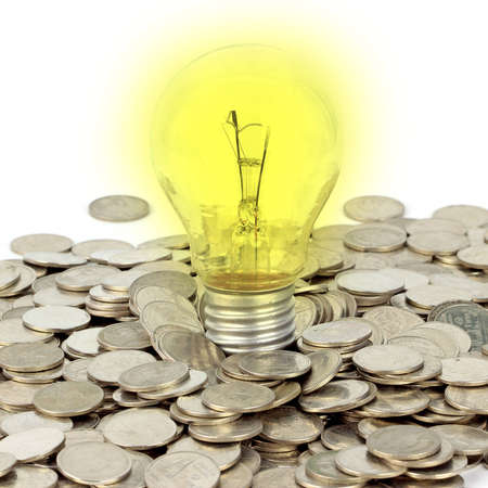 Lamp on coinsの写真素材