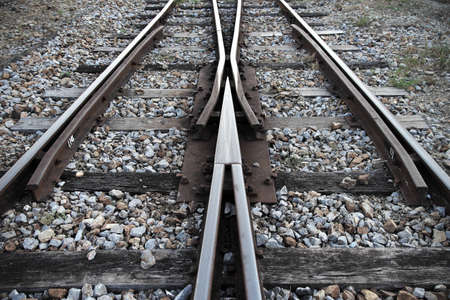 Close-up of the railway tracksの写真素材