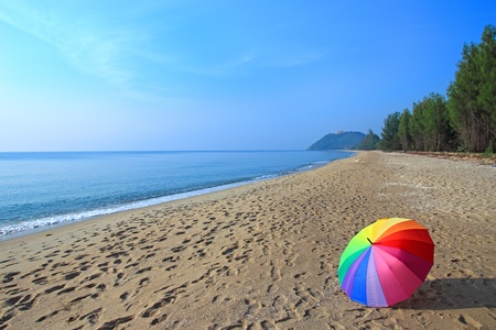 Colorful Umbrella on the beachの写真素材