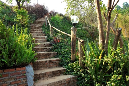 Stair way up a hill