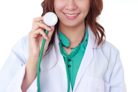 woman doctor isolated white backgroundの写真素材