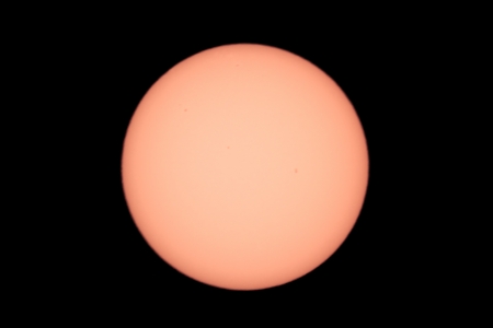 Sun spot on the sun with solar filter on March 30, 2013