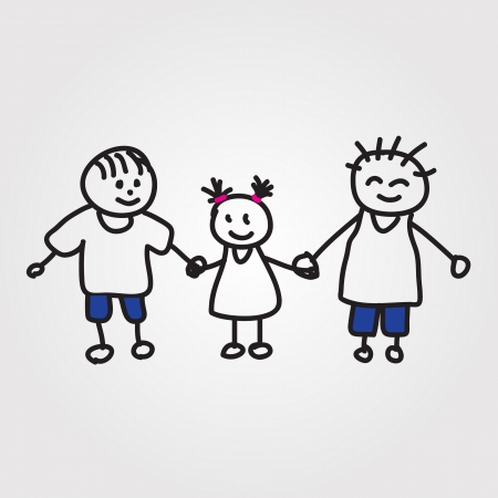 children  hand drawnのイラスト素材