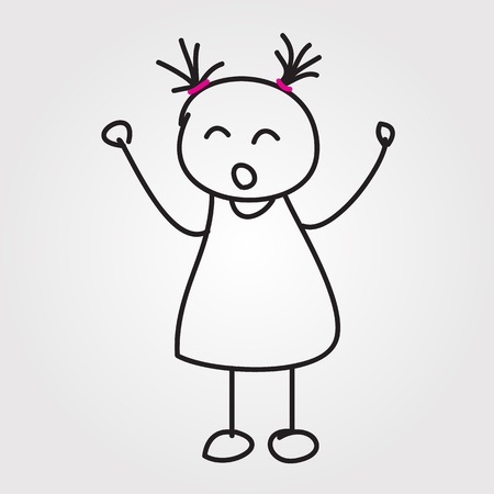 children  hand drawnのイラスト素材